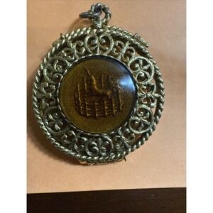 Vintage Corday Unicorn Filigree Perfume Locket Pendant Diffuser No Chain 1960s